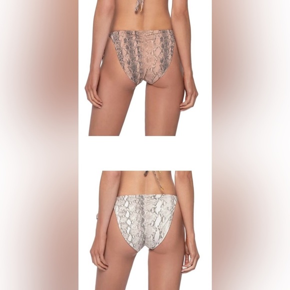 PQ Swim Snakeskin Python Reversible Tie Teeny Bikini Bottoms SZ Large NWT/Liner - Picture 12 of 12